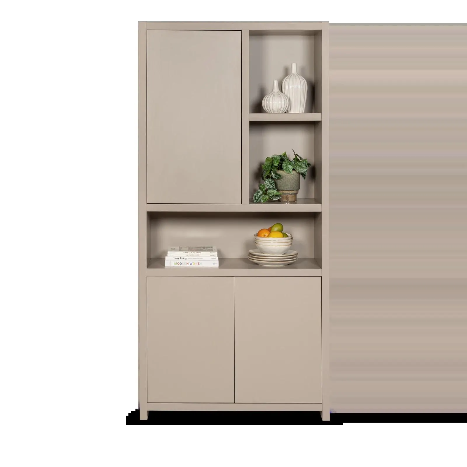 Wandkast (3 deuren/3 vakken) Monza - Beige/grijs