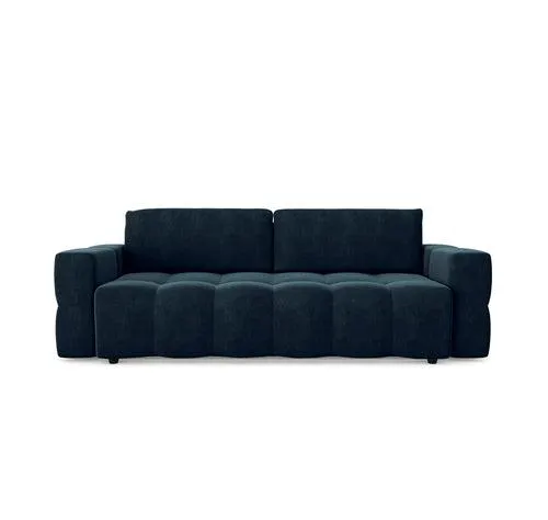 Sia Home - Rechte slaapbanken GABRIEL - Fluweel - Pauwblauw - 247cm