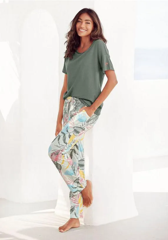 Vivance Dreams Pyjama met bloemenprint (2-delig, 1 stuk)