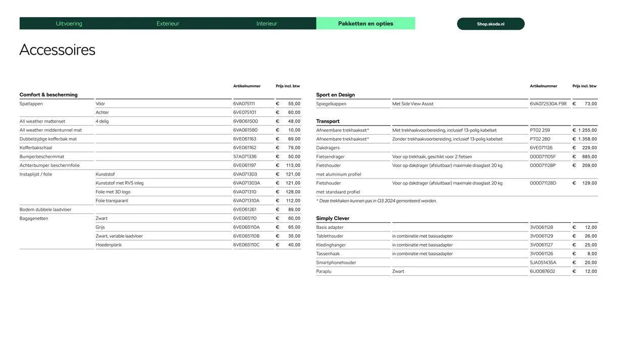 Škoda Fabia prijslijst per 10 januari 2024 van 26 juni tot 26 juni 2025 - Folder pagina 17