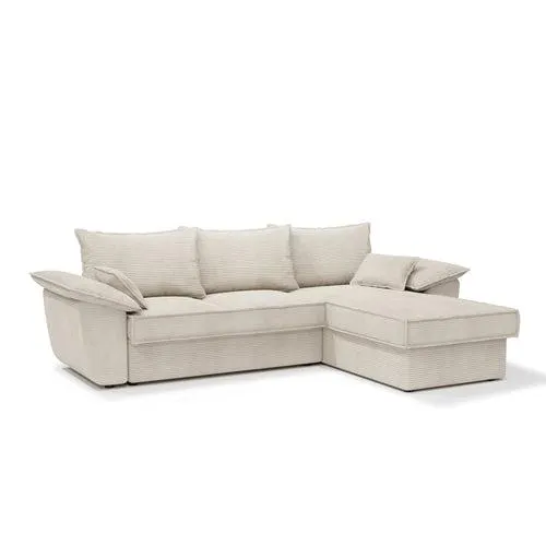 Sia Home - Hoekbank rechts SASHA - Corduroy - Crème - 257cm