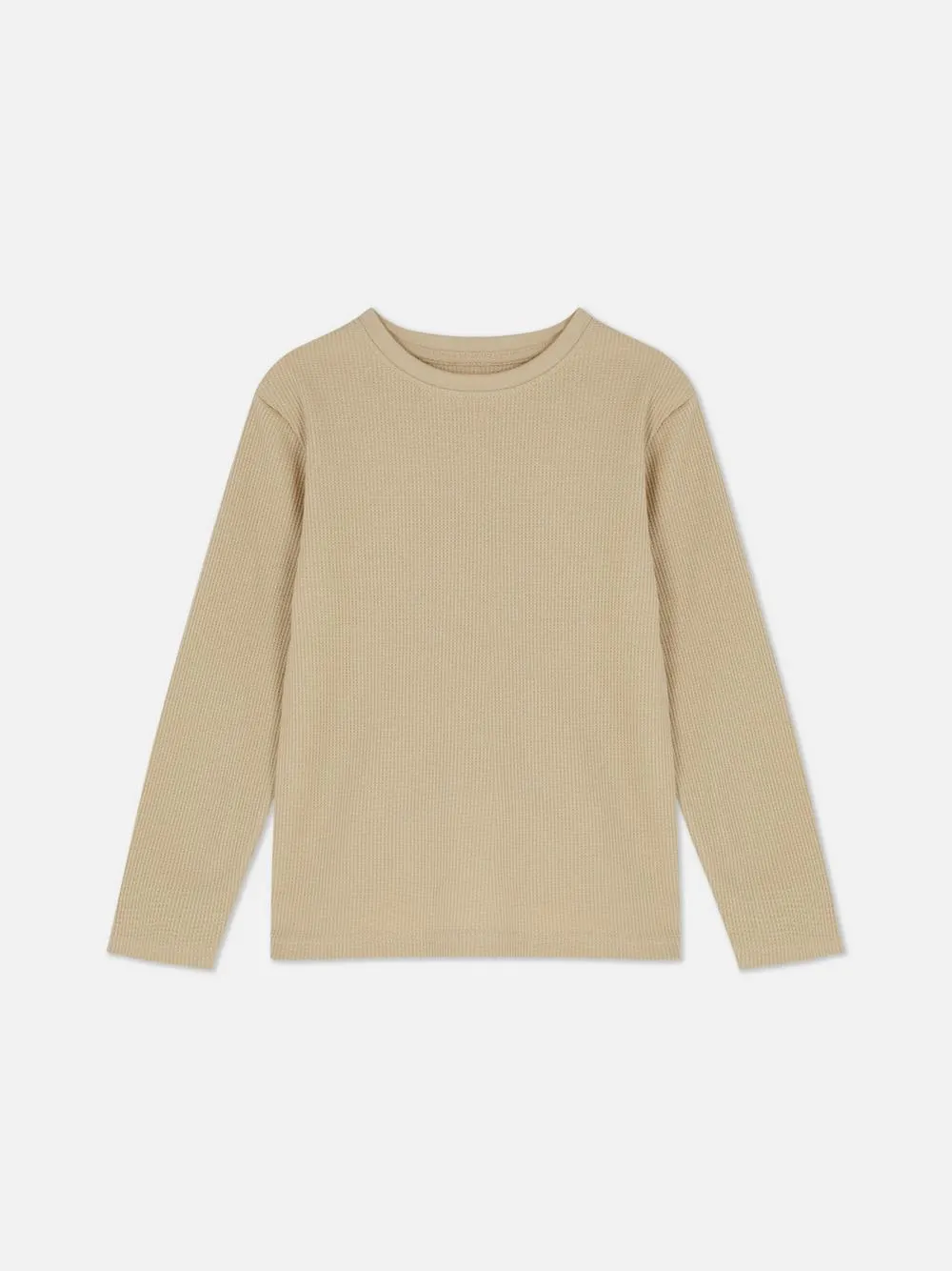 T-shirt met wafelstructuur en lange mouwen