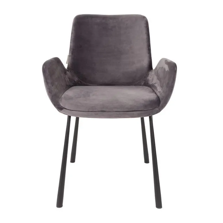 Stoel met armleuning - Brit set van 2 - Grijs