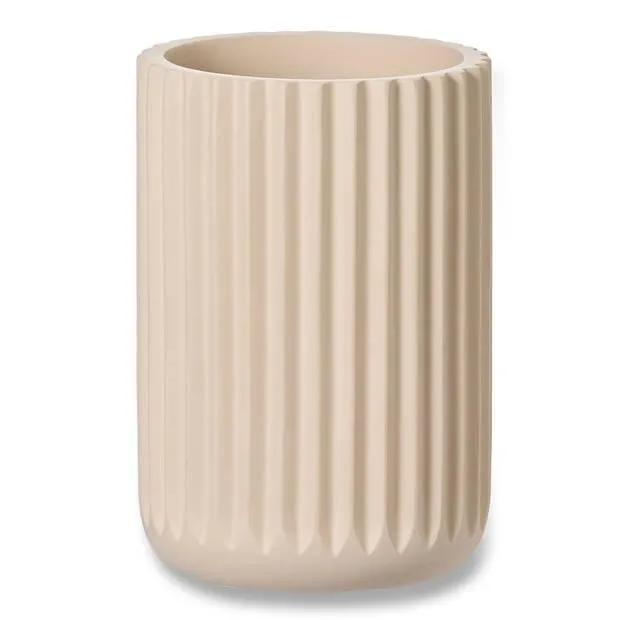 Blokker tandenborstelbeker Zara - beige - ø7x10,5 cm