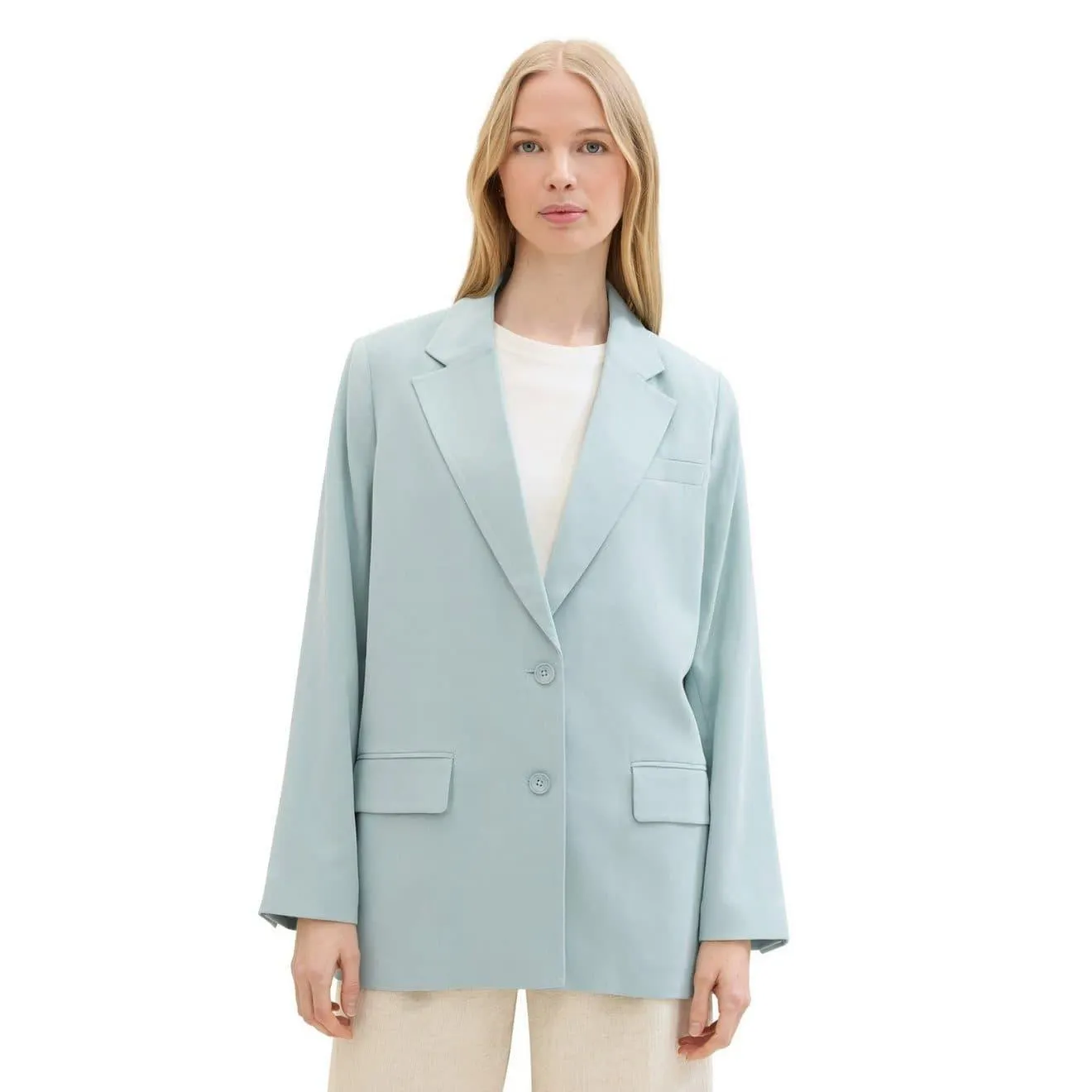 Tom Tailor Lange blazer met klepzakken