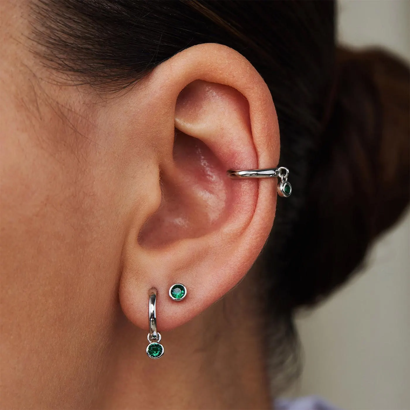 Venus 925 Sterling Zilveren Creolen Met Geboortesteen VH360014 (JAN-DEC)