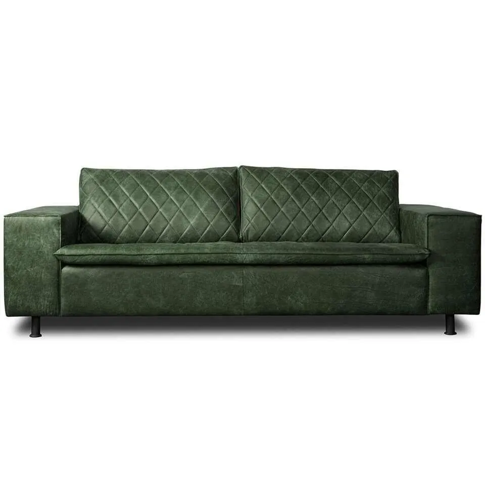 Bank Levin 3-zits - leer - groen