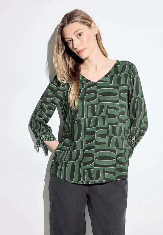 Blouse met print en mouwdetail