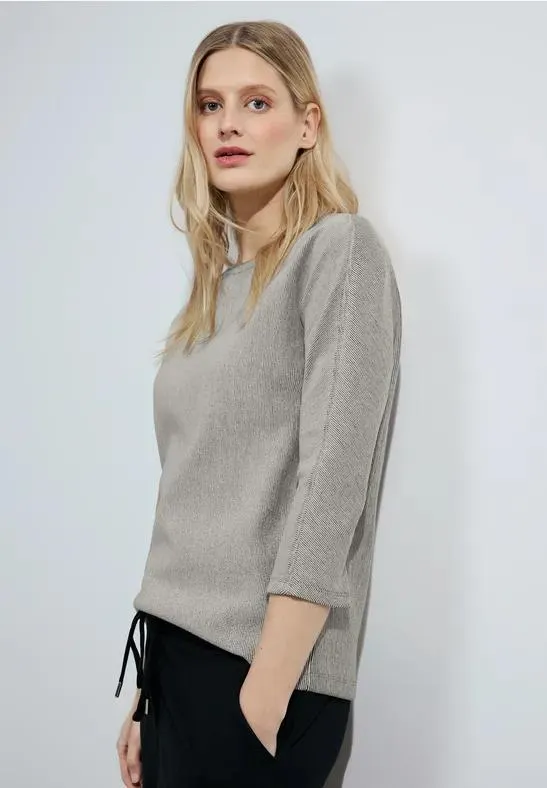 Shirt met structuur en 3/4-mouwen