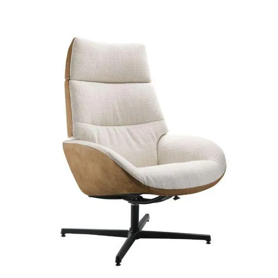 Fauteuil Erola beige bruin microleder