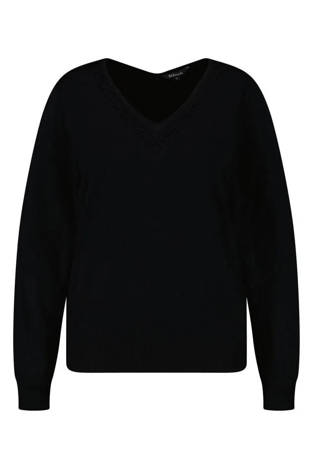 V-hals trui met details