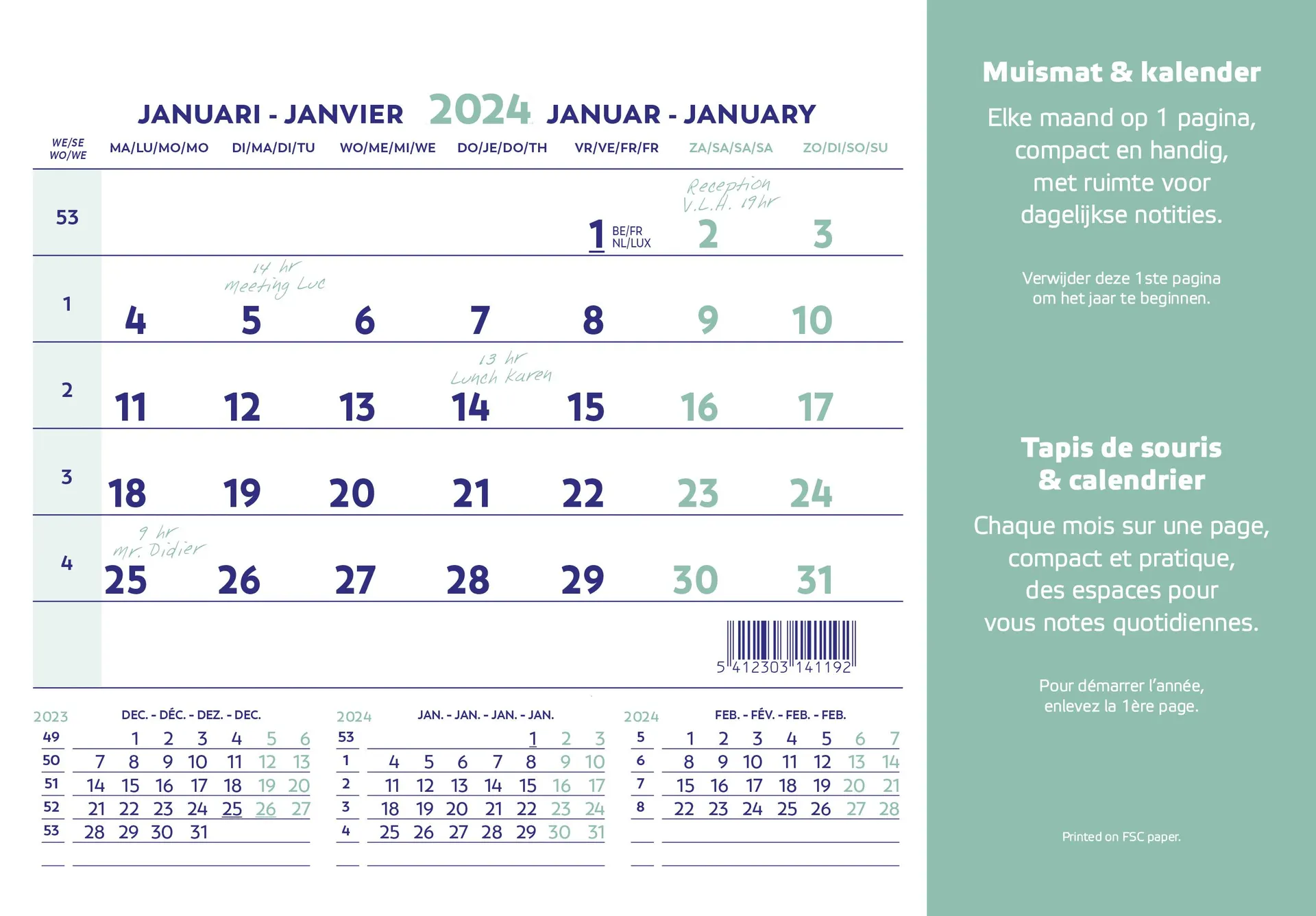 Brepols Muismatkalender NL - FR