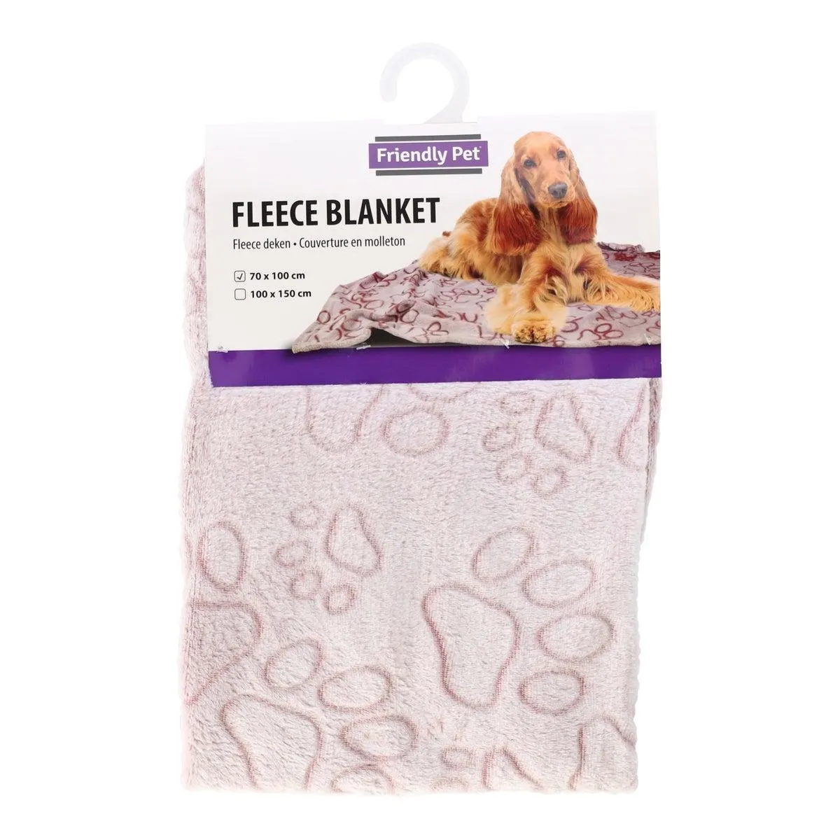 Deken hond poot oud roze