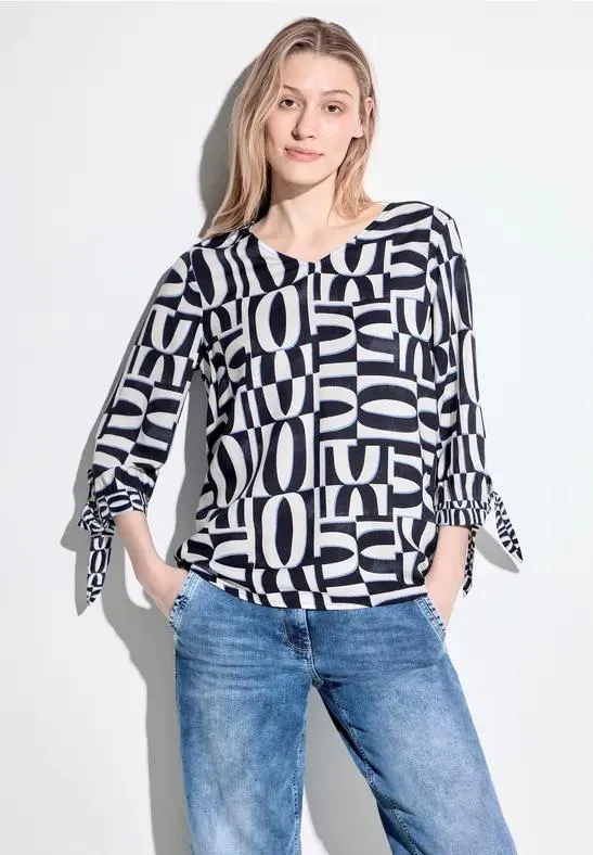 Blouse met print en mouwdetail