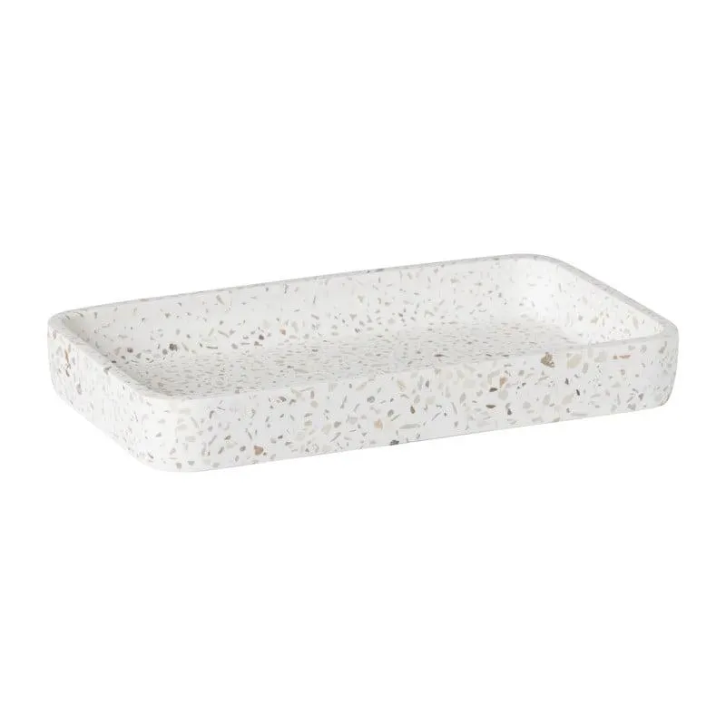 Badkamer plateau Terrazzo - wit - 2.5x19x11 cm