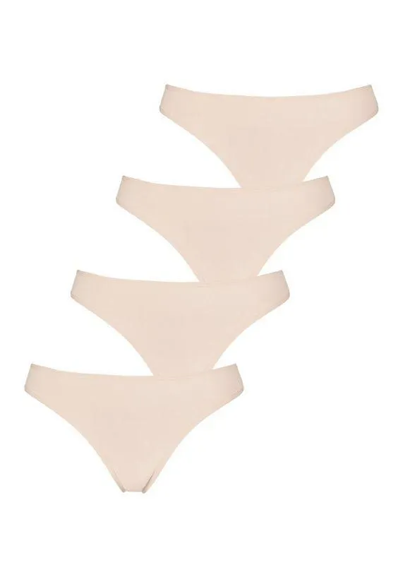 Lascana String met platte randafwerkingen (set, 4 stuks)