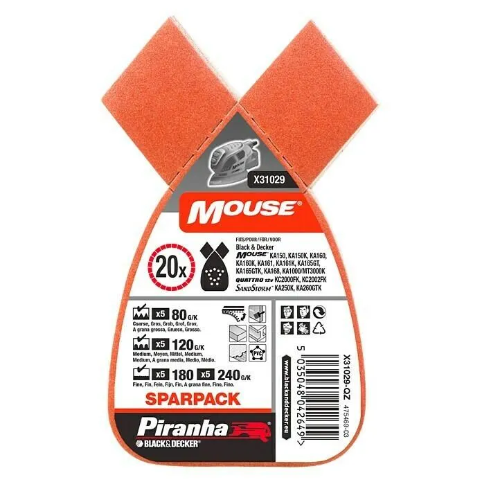 Black+Decker Piranha Schuurstroken Mouse X31029