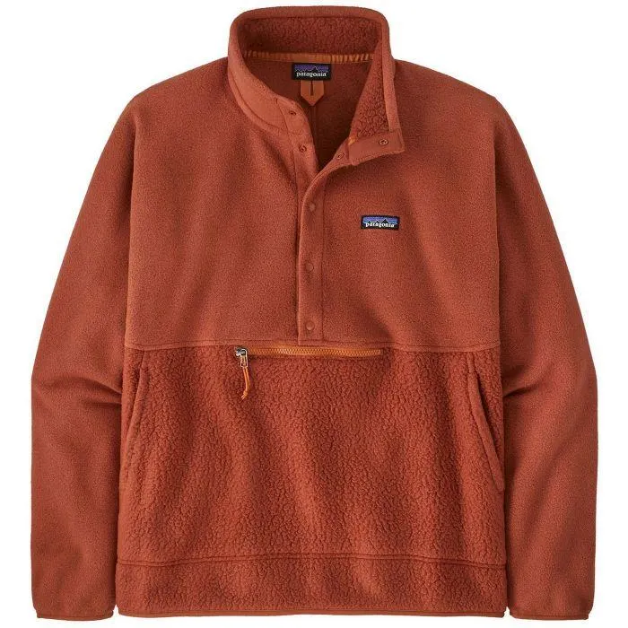 Retro Pile Half-Snap fleece sweater heren burnished red