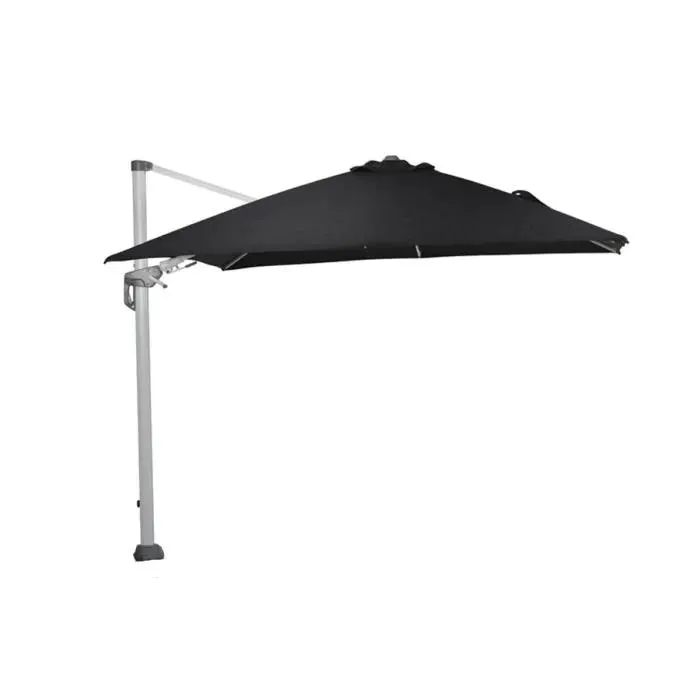 Hawaii zweefparasol Deluxe 300x300 cm - frame wit - doek zwart