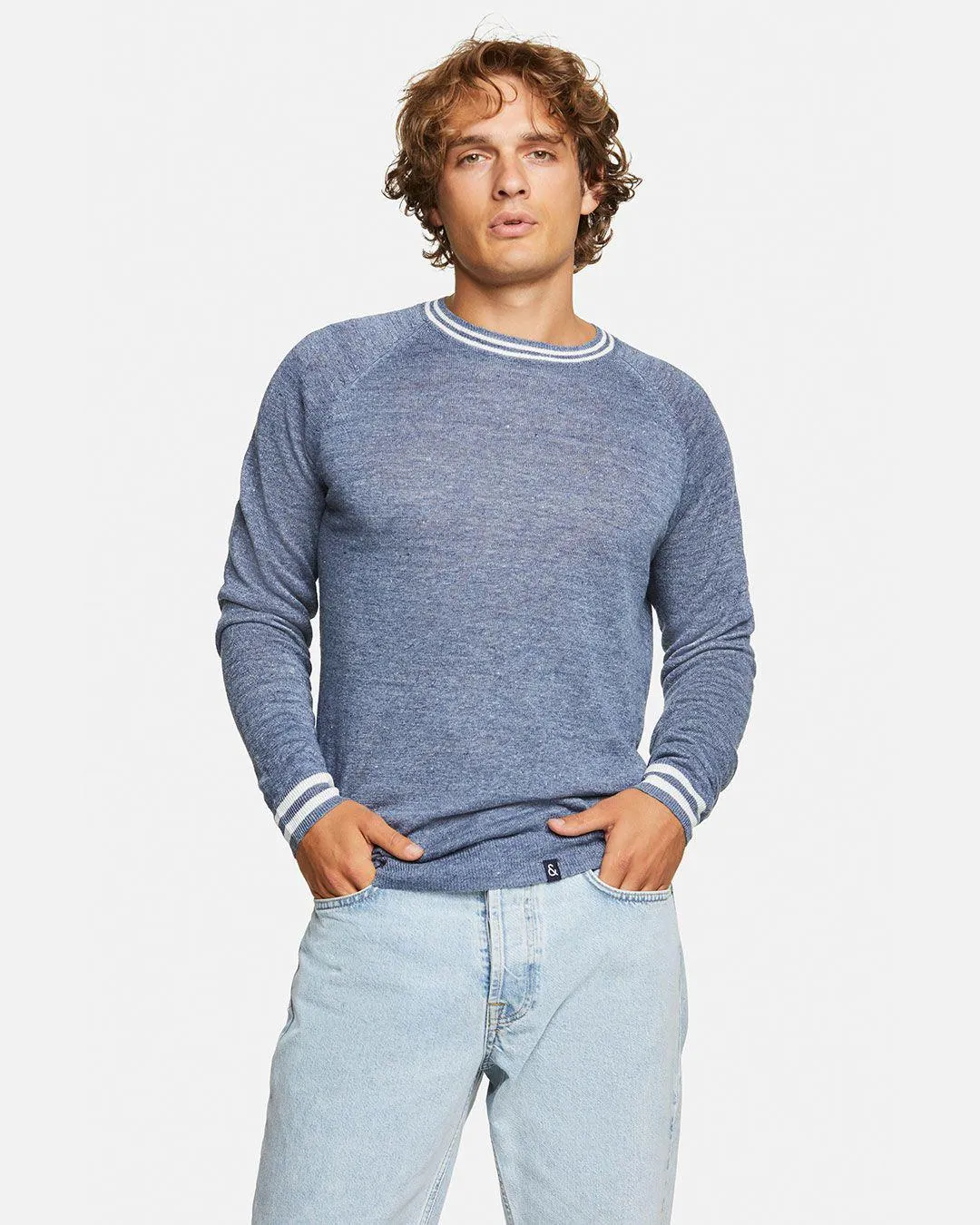 Linnen Polo met Ronde Hals