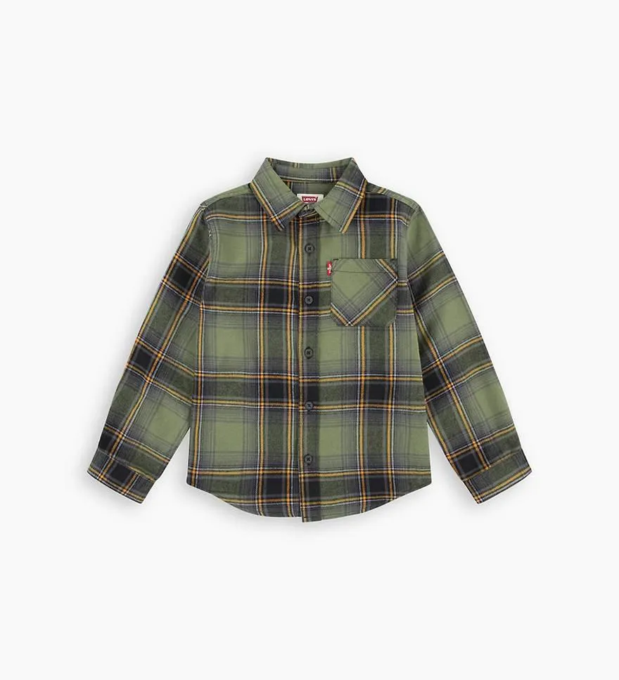 Kids Plaid Flannel Pocket Shirt