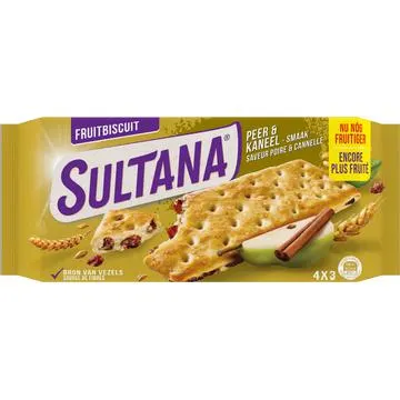 Sultana FruitBiscuits Peer/Kaneel 175g
