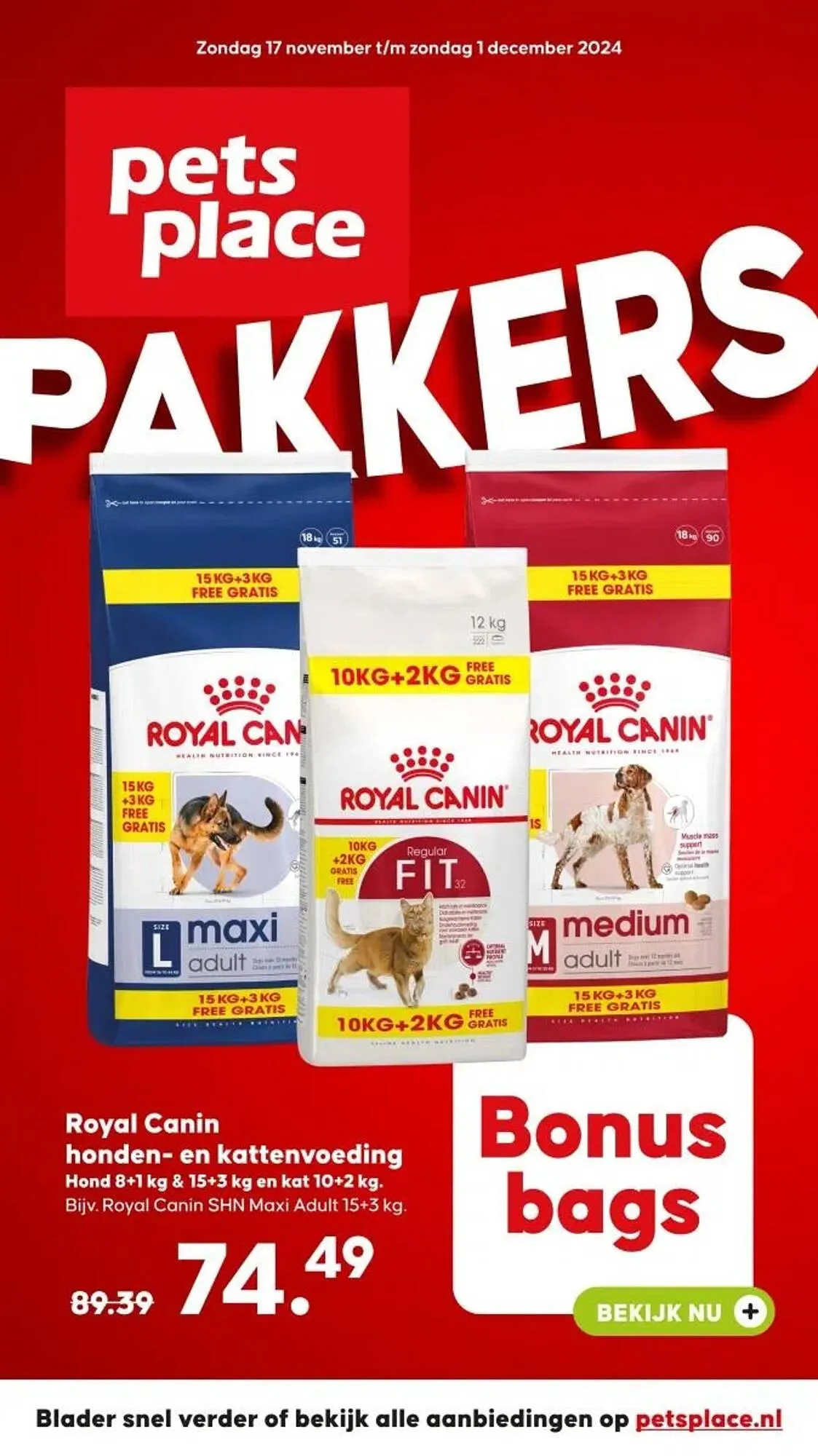 Pets Place folder van 17 november tot 1 december 2024 - Folder pagina 1