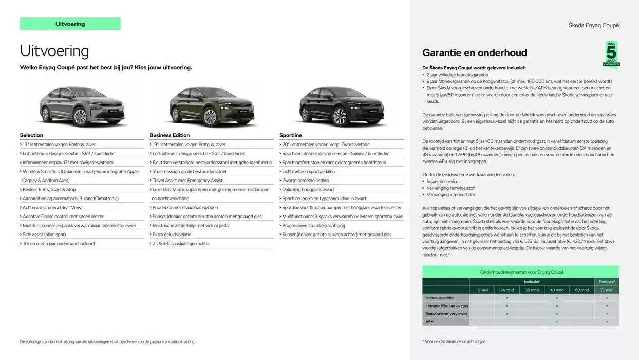 Škoda Enyaq Coupé prijslijst per 9 januari 2025 van 9 januari tot 9 januari 2026 - Folder pagina 3