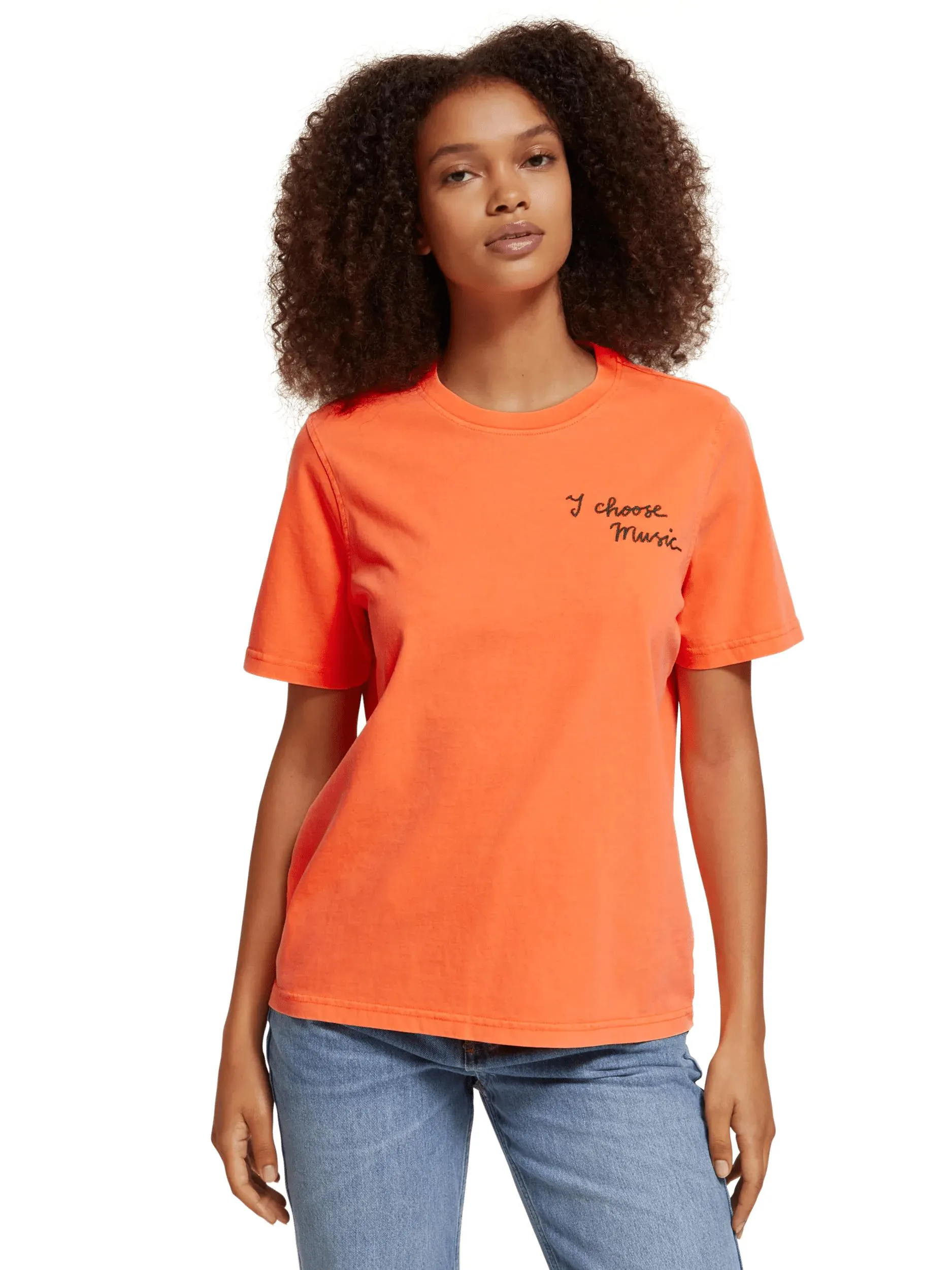 Washed T-shirt with chest artwork