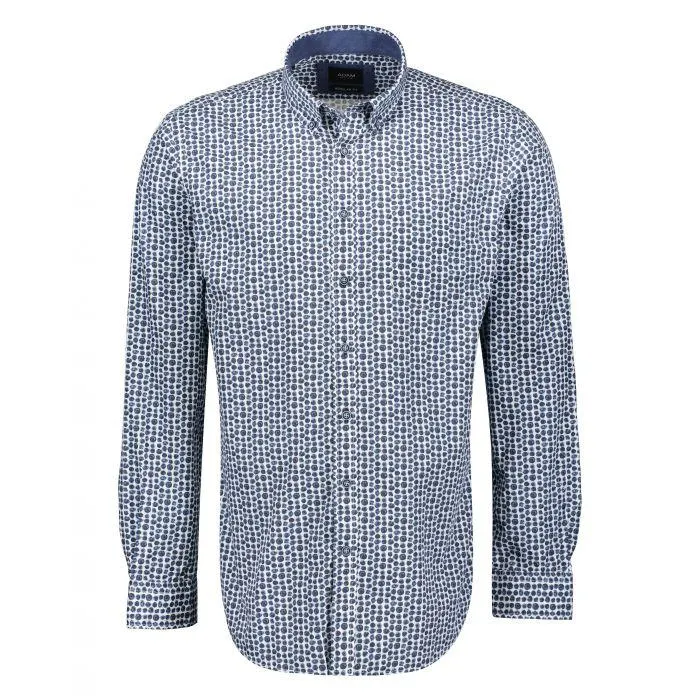 Overhemd met Print Blauw Grijs