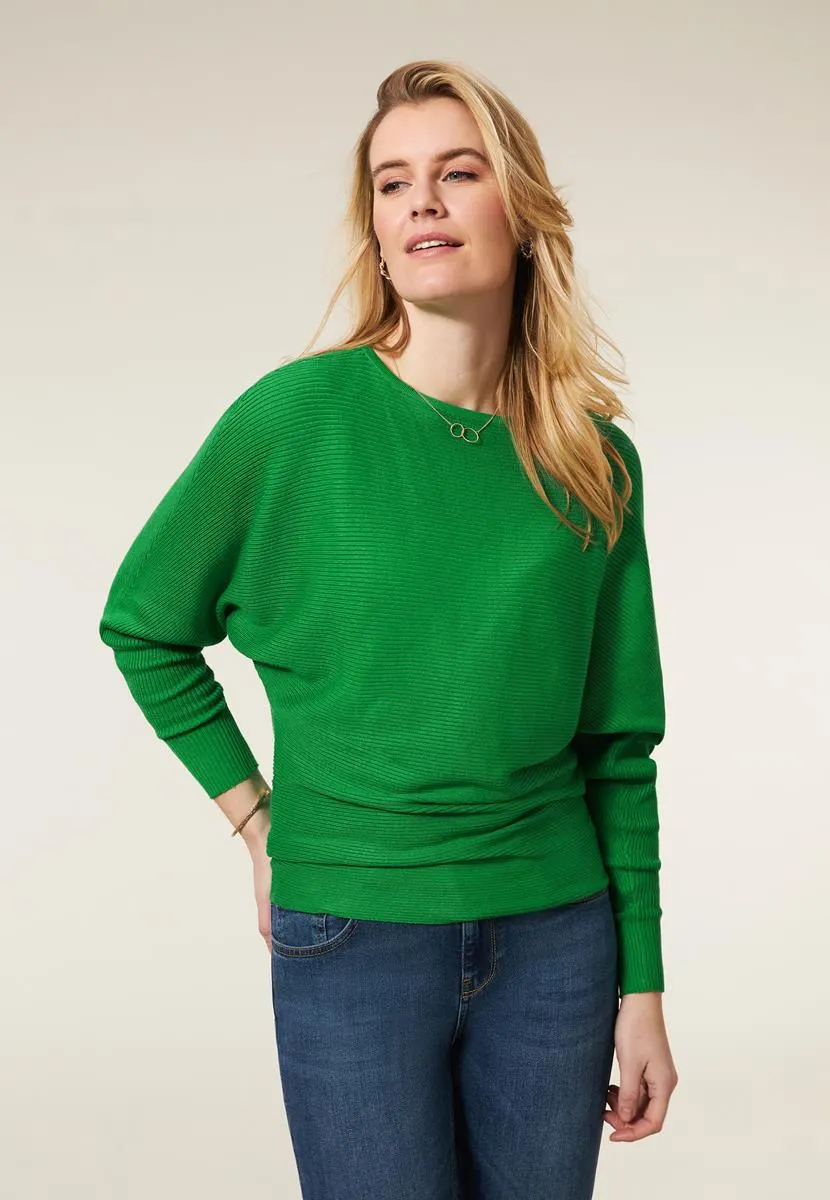 Rib sweater groen