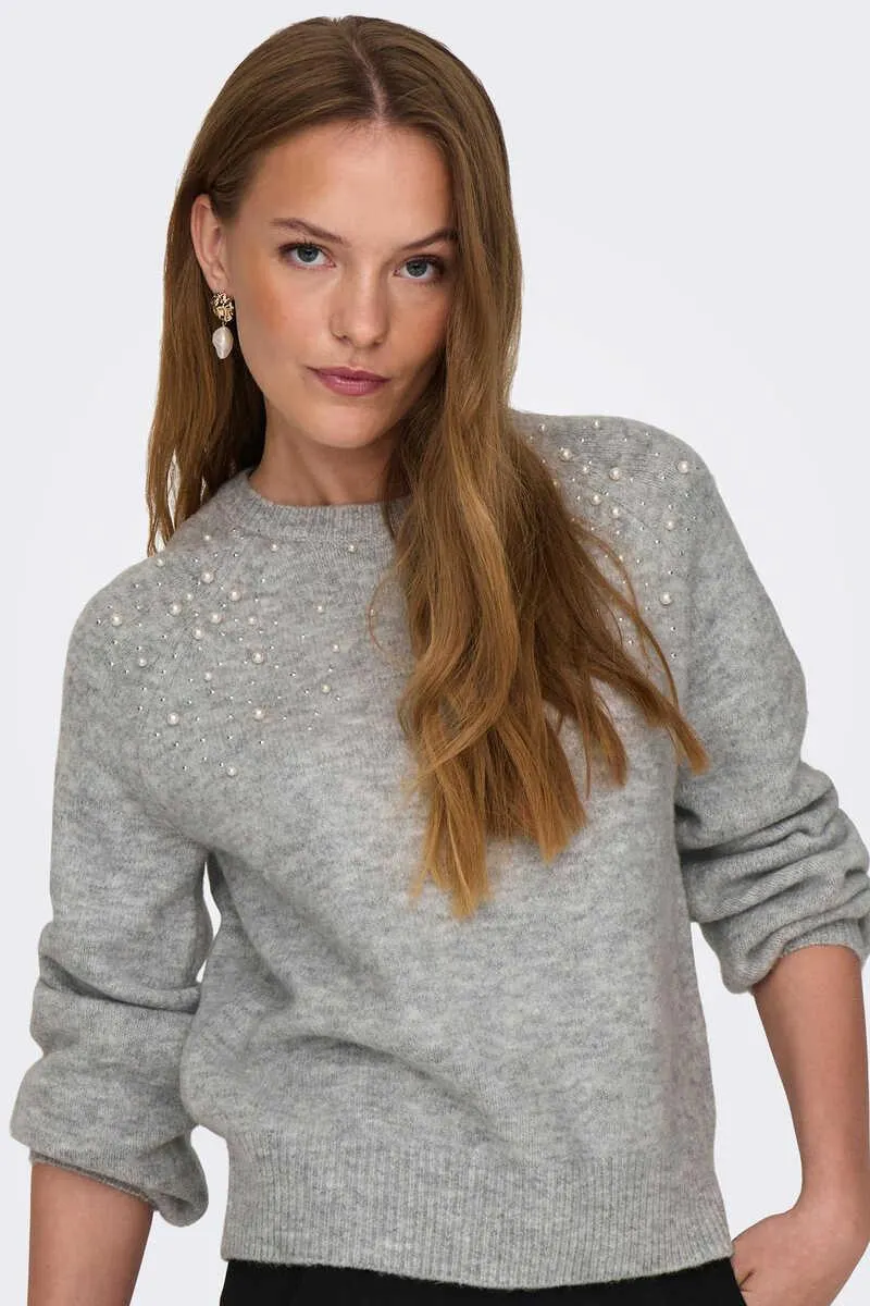 Jersey de punto con perlas