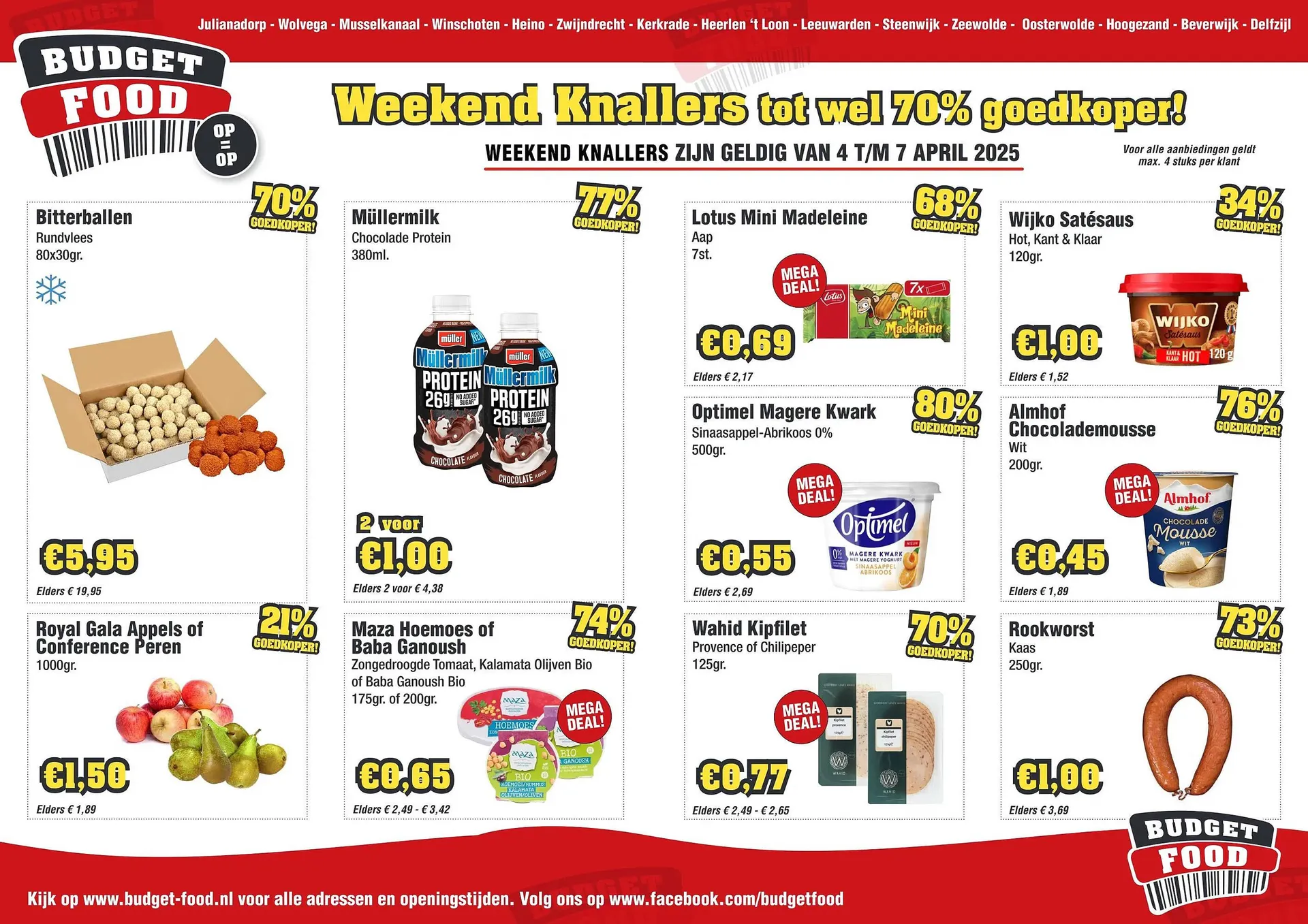 Budget Food folder van 4 april tot 7 april 2025 - Folder pagina 1