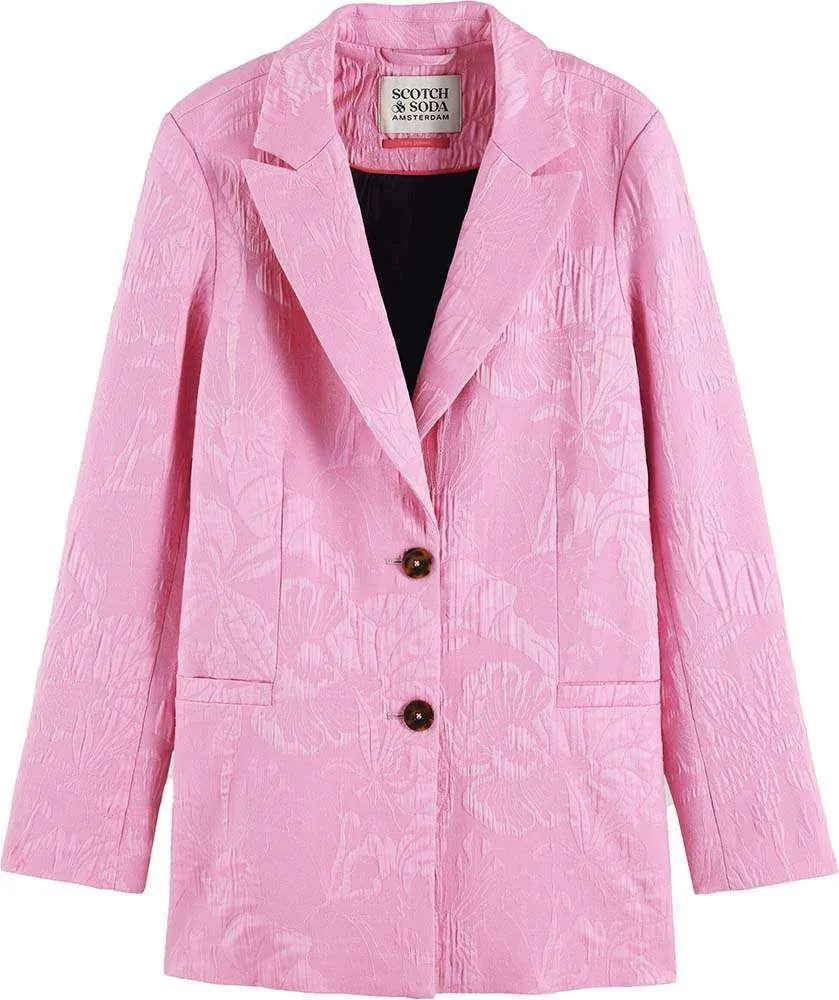 Blazer Jacquard Roze