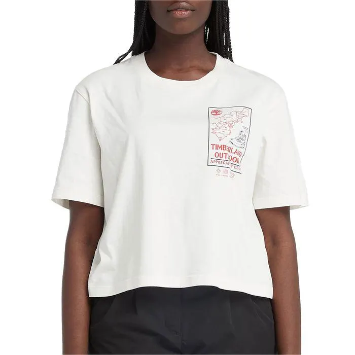 Timberland Cropped Graphic Shirt Dames