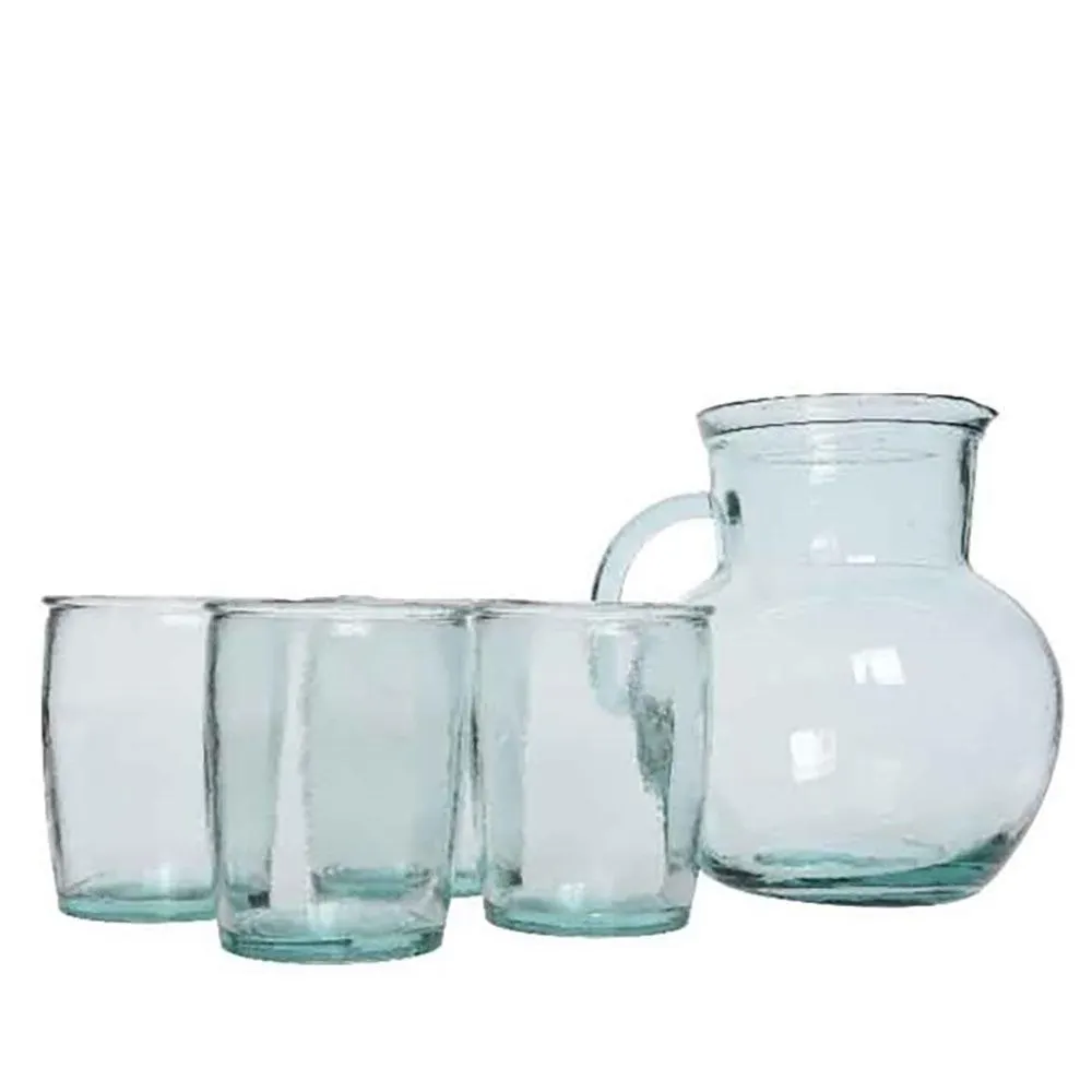 5 sangriaset gerecycled glas helder