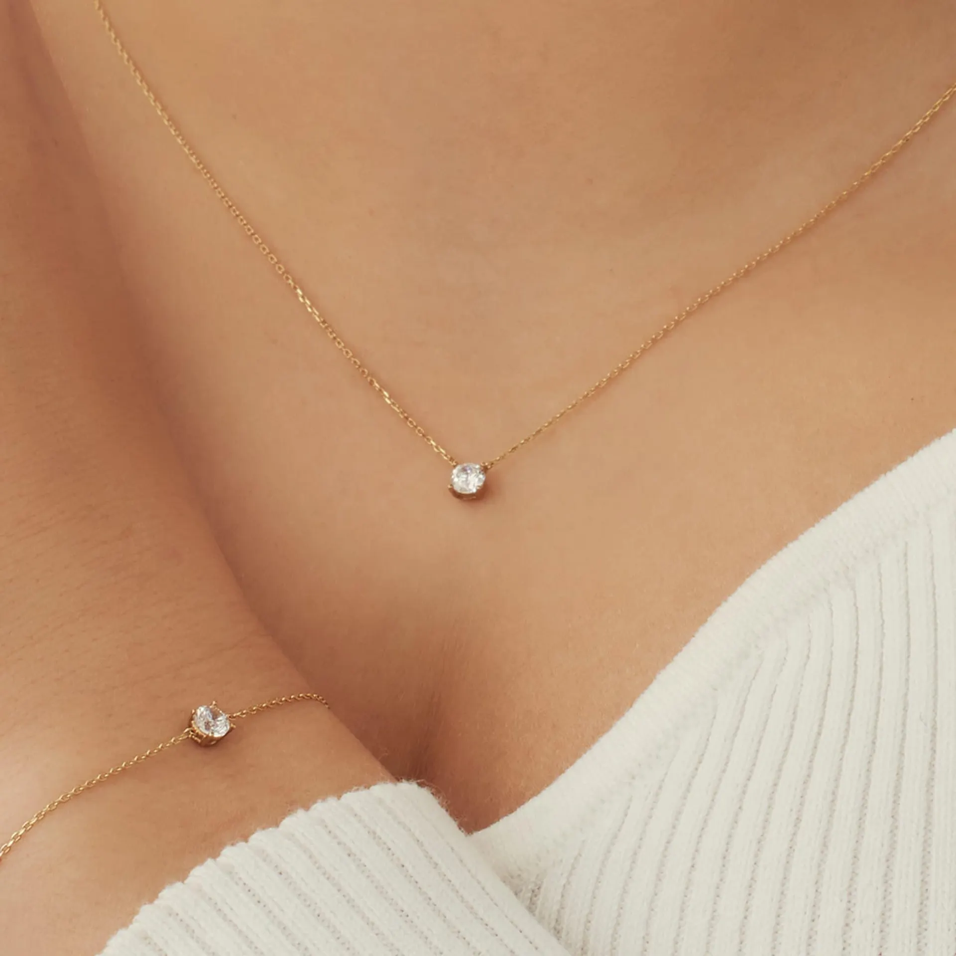 Cadeau d'Isabel 14 karaat gouden collier en armband giftset IB90029