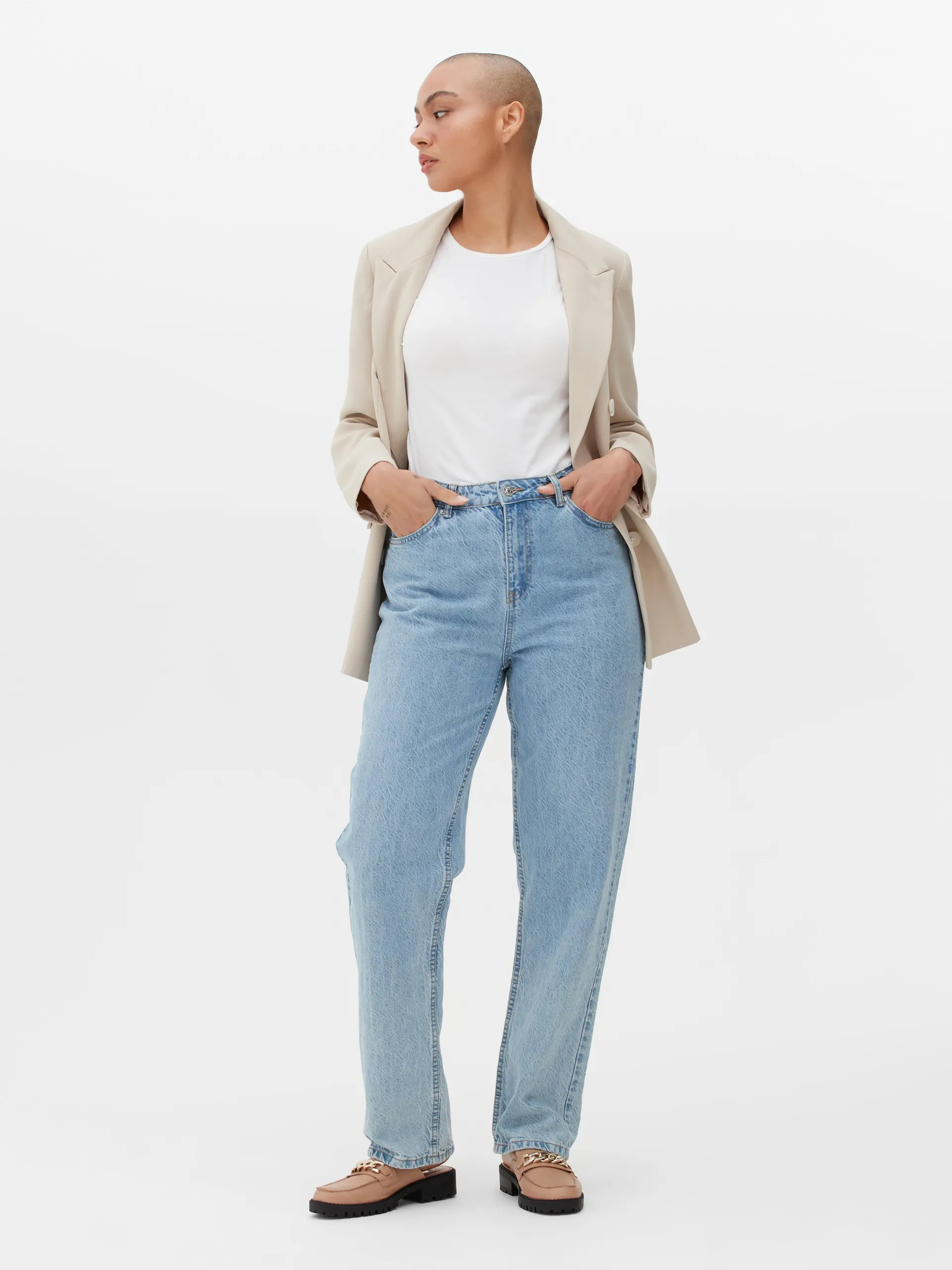 T-shirt met stretch en ronde hals