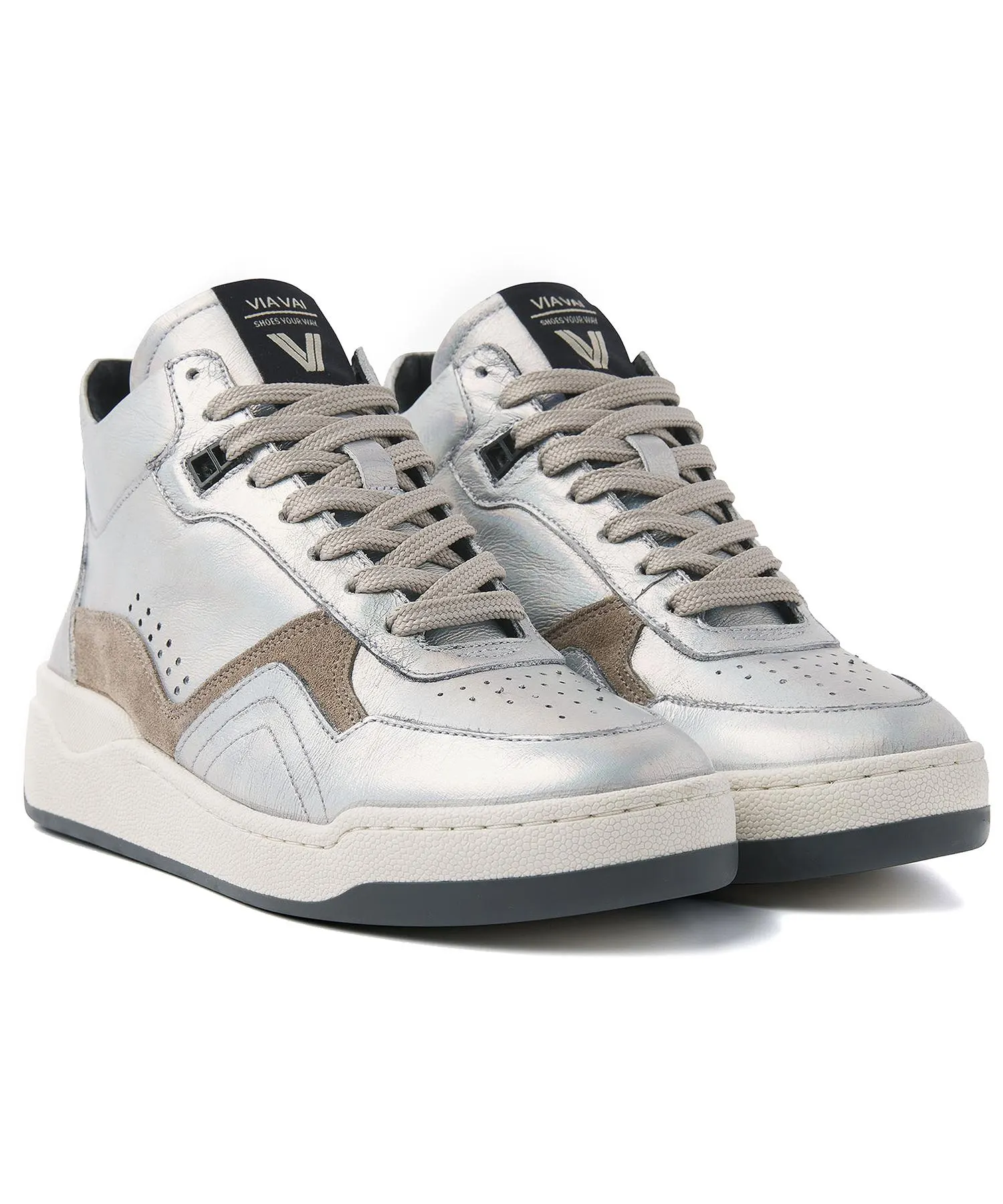 VIA VAI hoge sneaker metallic Hunter