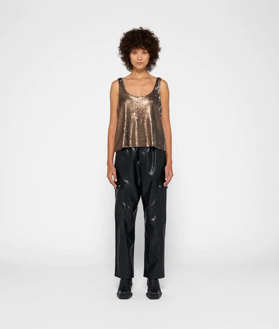 leather look cargo jogger