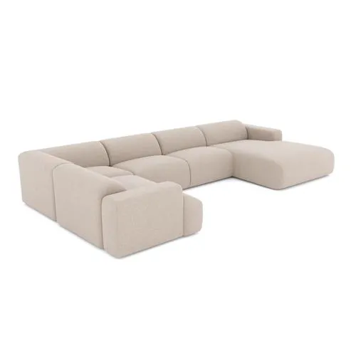 Sia Home - Panoramische banken MYRA - Geweven stof - Beige - 354cm