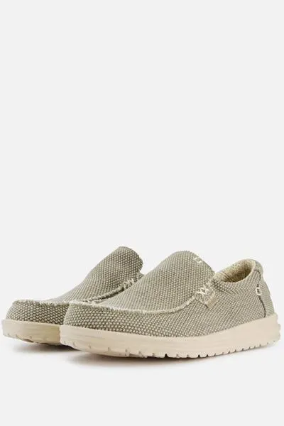 HEYDUDE Mikka Braided Instappers groen Canvas