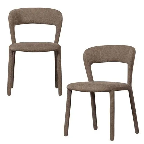 BePureHome eetkamerstoelen Noble - Polyester - Taupe - Set van 2