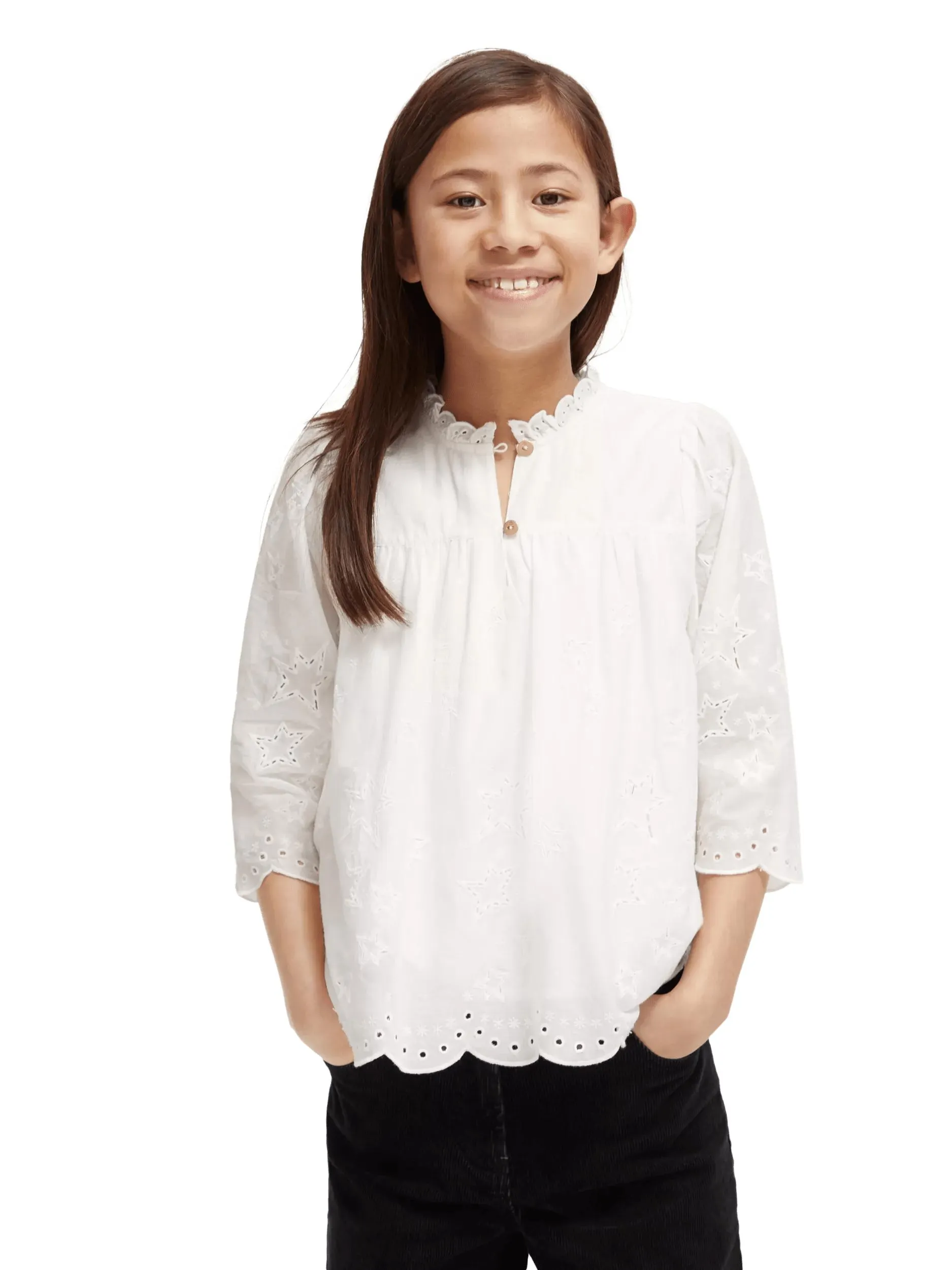 Broderie anglaise star top