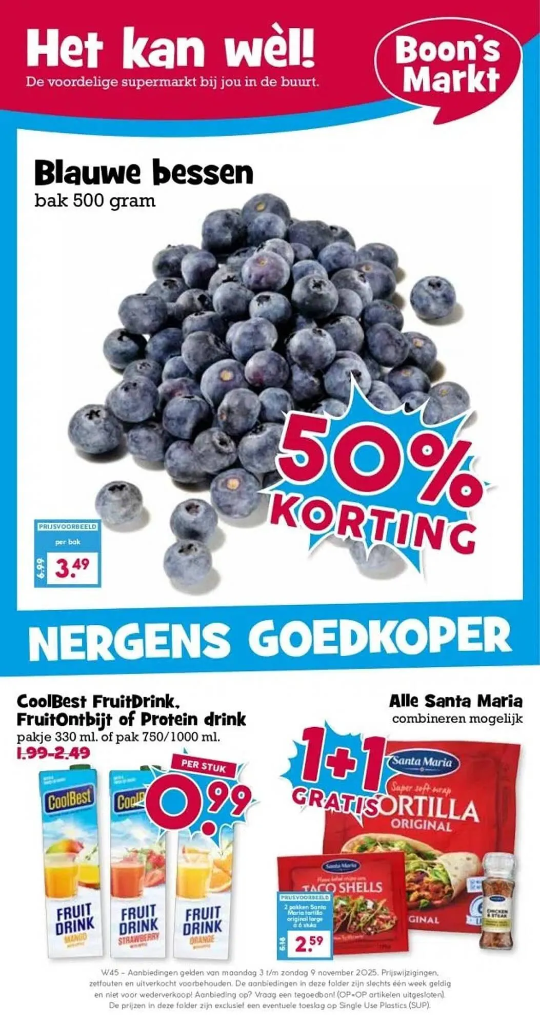 Boon`s Markt folder van 3 november tot 9 november 2025 - Folder pagina 1