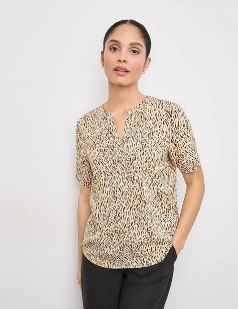 blouseachtig shirt met tuniekhals