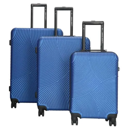Enrico Benetti Kofferset 3 Delig / Trolleyset / Reiskofferset 52 cm - 65 cm - 75 cm Louisville Blauw