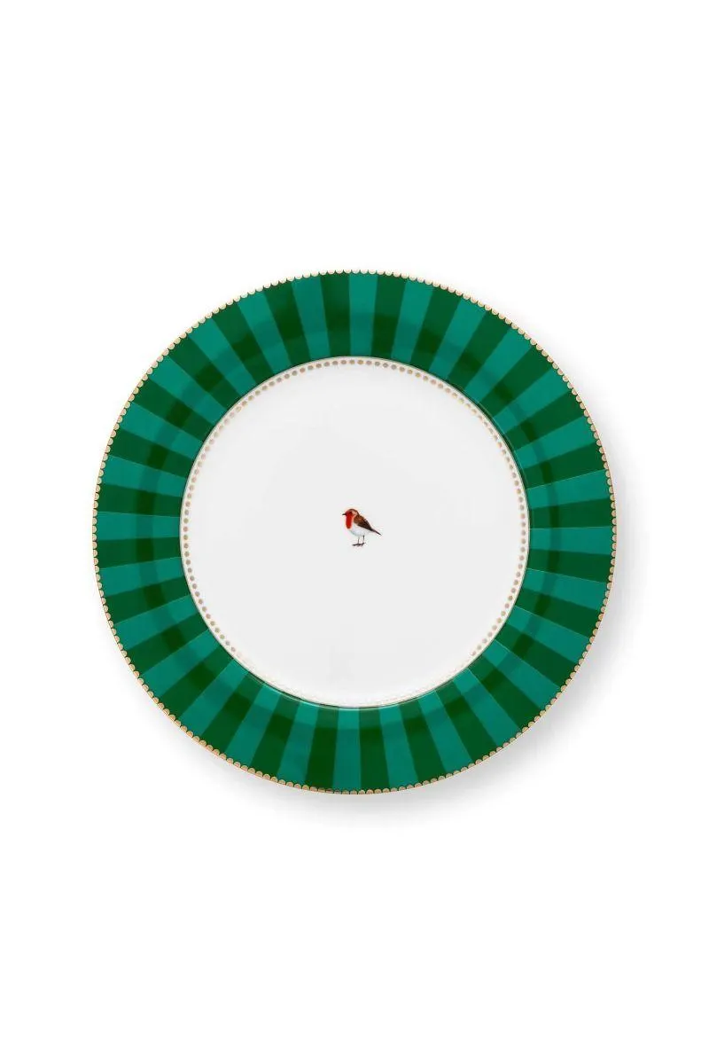 Love Birds Dinerbord Strepen Groen 26.5cm