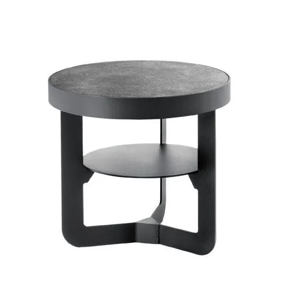 Bijzettafel Doumari HPL steen rond 40cm