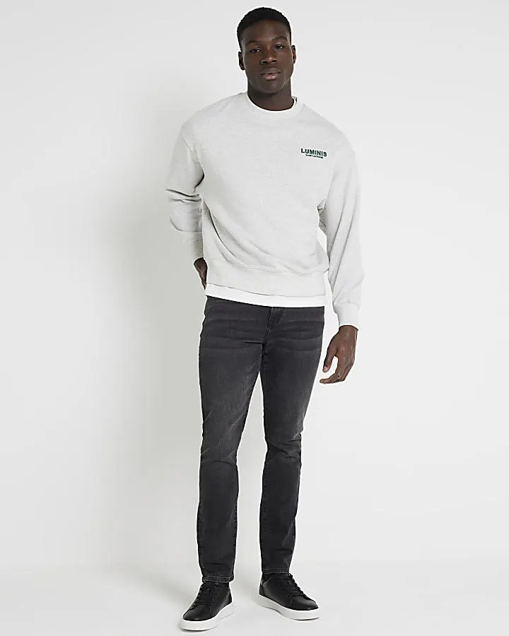 Washed black skinny fit jeans